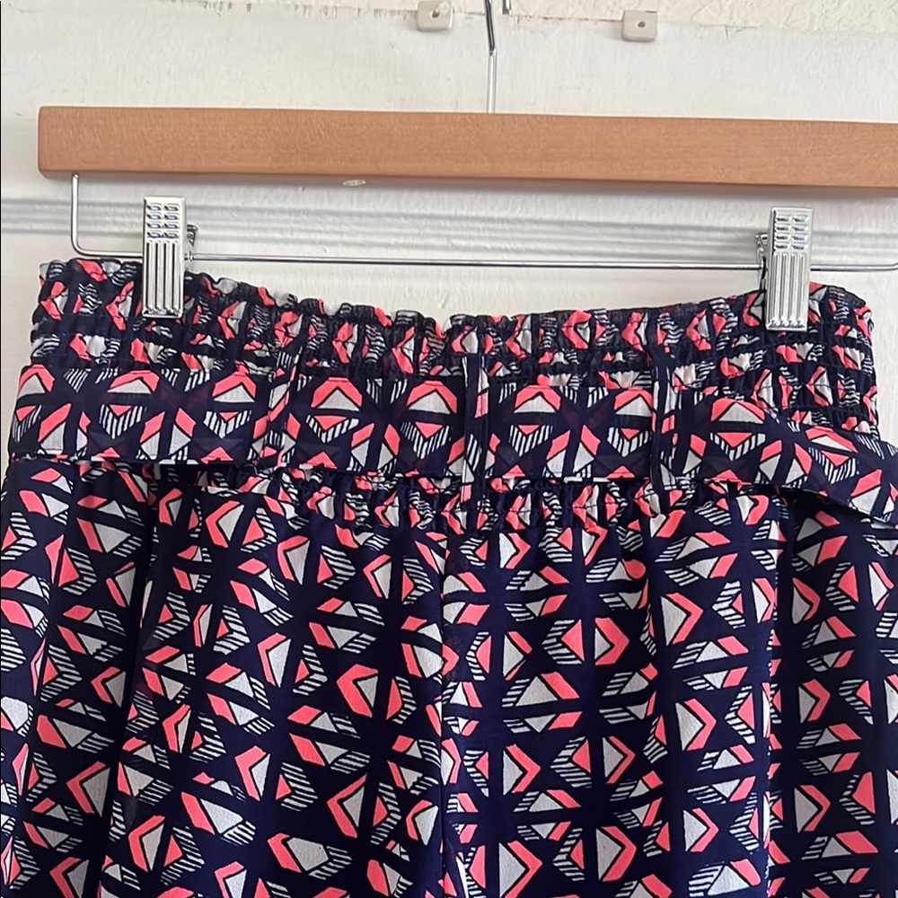 Geometric Patterned Boot Cut And Flare Pants. Blu… - image 5